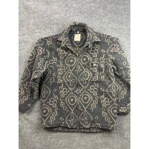Wah Maker Country Zip Jacket Mens Medium Gray Southwestern Fleece Coat